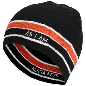 Alicia Keys Mens Reversible As I Am Black/Orange Beanie New With Tags